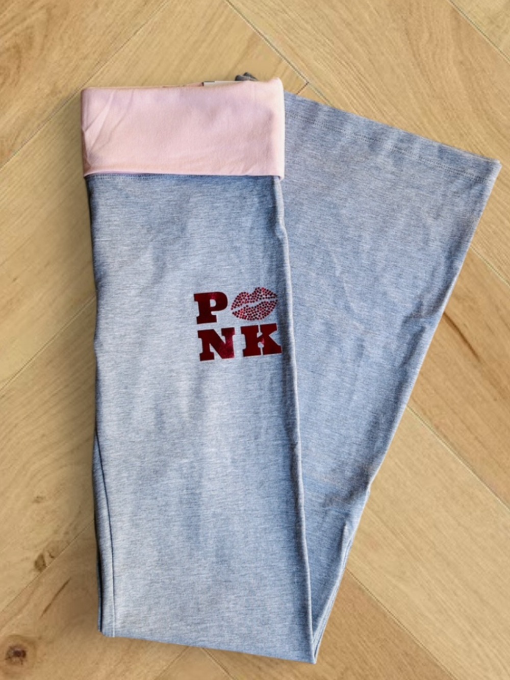 💋 PINK Y2K Foldover Leggings Victoria Secret Small NWT